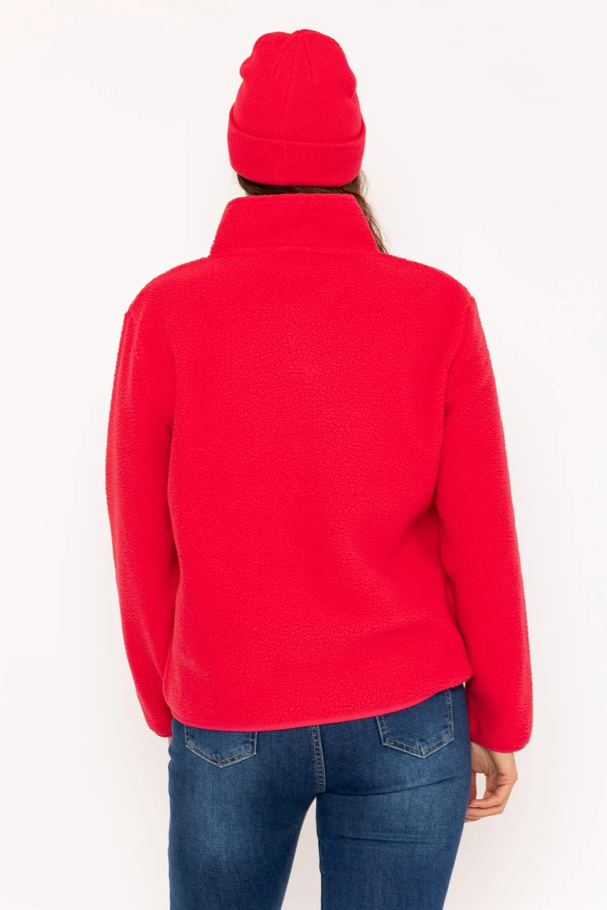 1/2 Zip Teddy Fleece in Watermelon