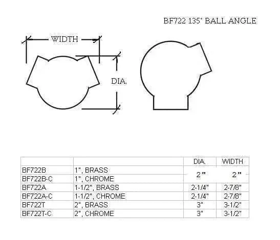 135° Ball Elbow for 1" Tubing