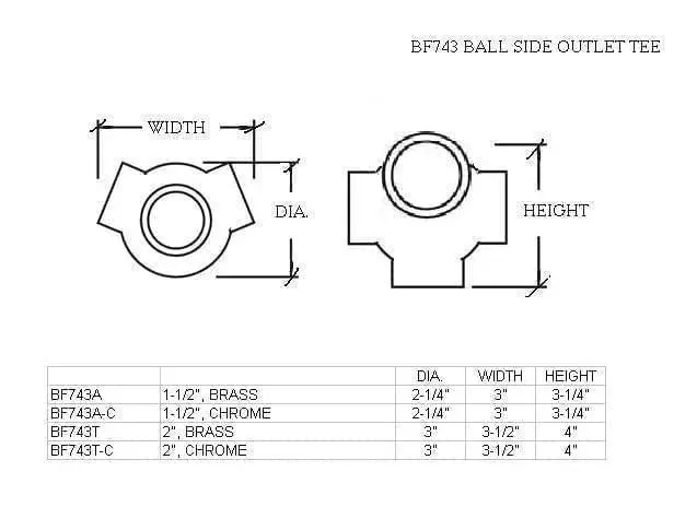 135° Ball Side Outlet Tee for 1-1/2" Tubing