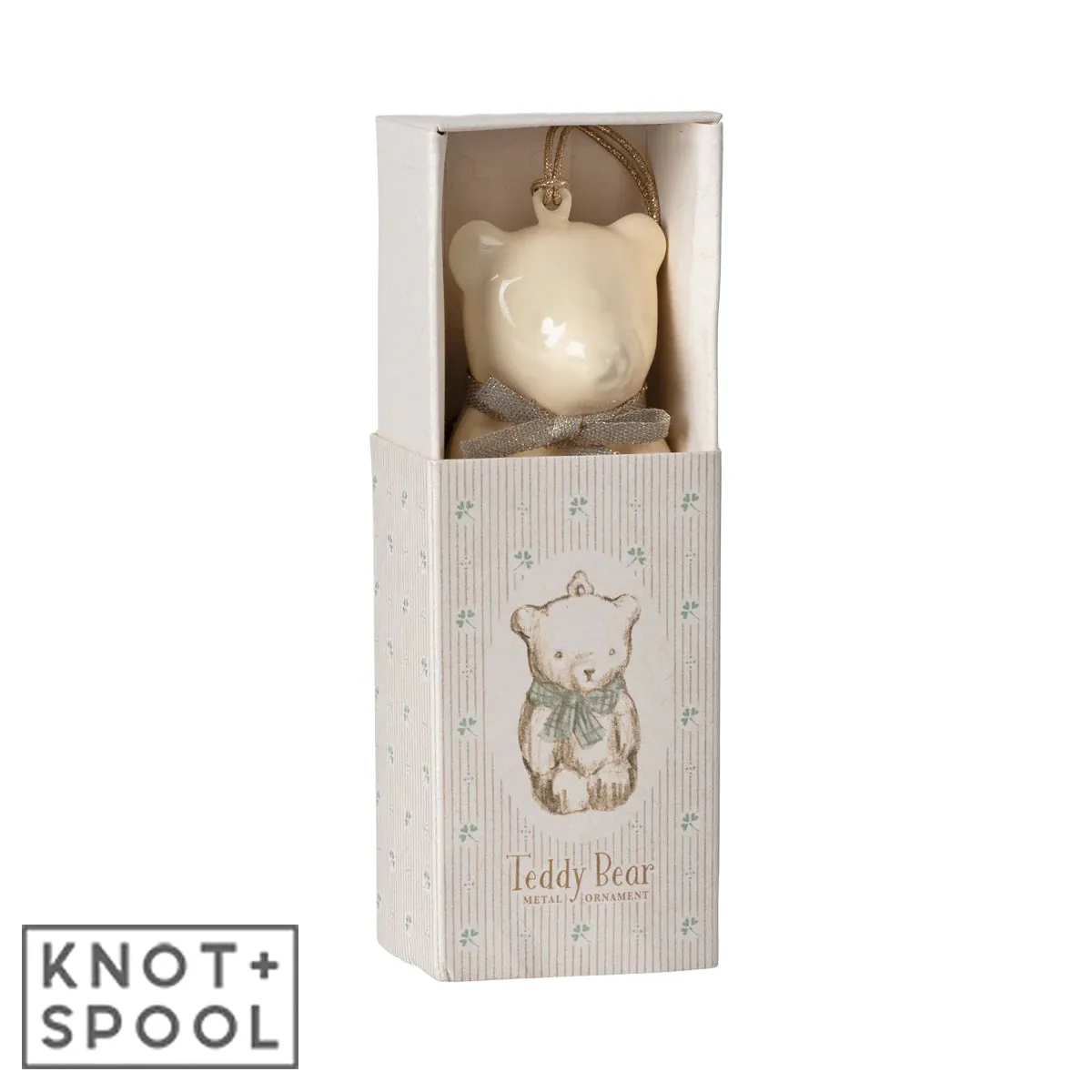 2024 Maileg Off-White & Blue Metal Teddy Bear Ornament