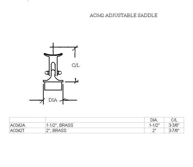 Adjustable Saddle for 1-1/2" Tubing