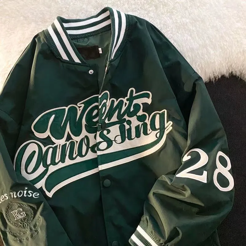 Alaska Varsity Jacket Vintage Embroidered Baseball Uniform Coat Men's Autumn Jacket