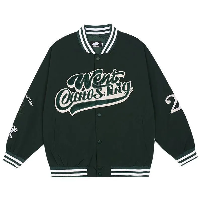 Alaska Varsity Jacket Vintage Embroidered Baseball Uniform Coat Men's Autumn Jacket
