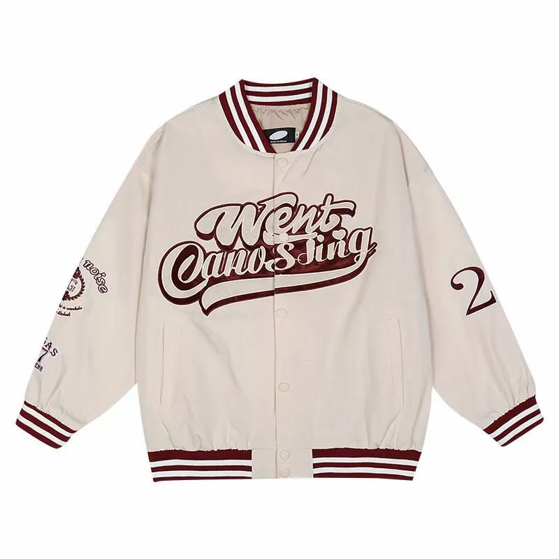 Alaska Varsity Jacket Vintage Embroidered Baseball Uniform Coat Men's Autumn Jacket