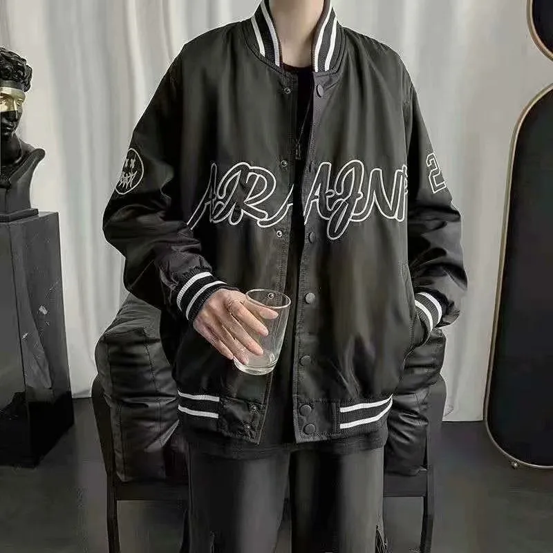 Alaska Varsity Jacket Vintage Embroidered Baseball Uniform Coat Men's Autumn Jacket
