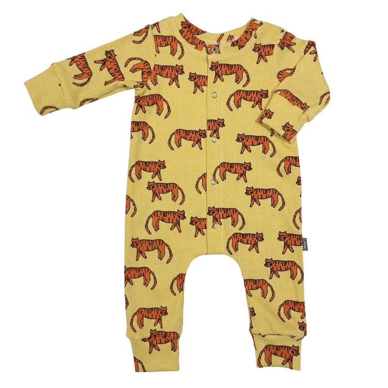 Baby Jumpsuit Rib Tijger Geel