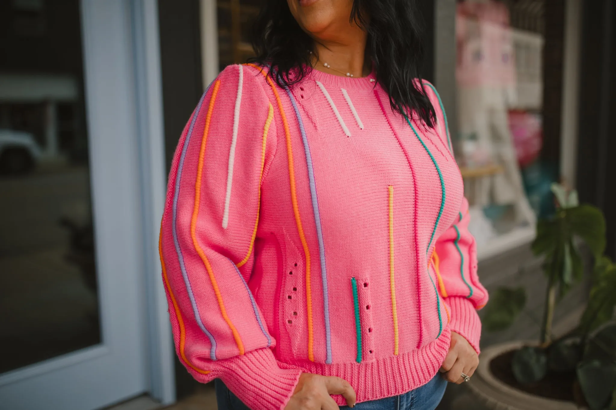 Bailey Pattern sweater in Pink