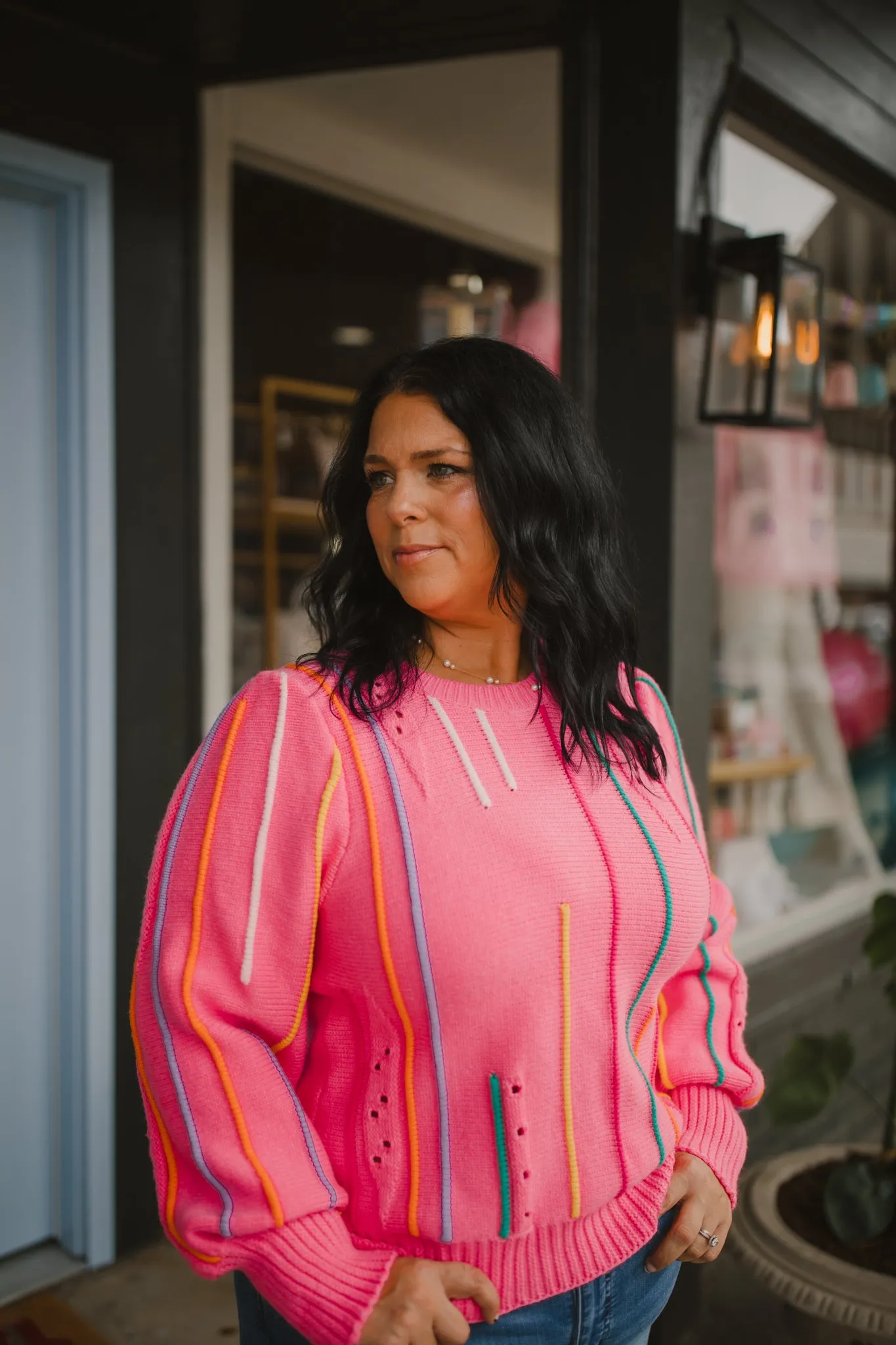 Bailey Pattern sweater in Pink