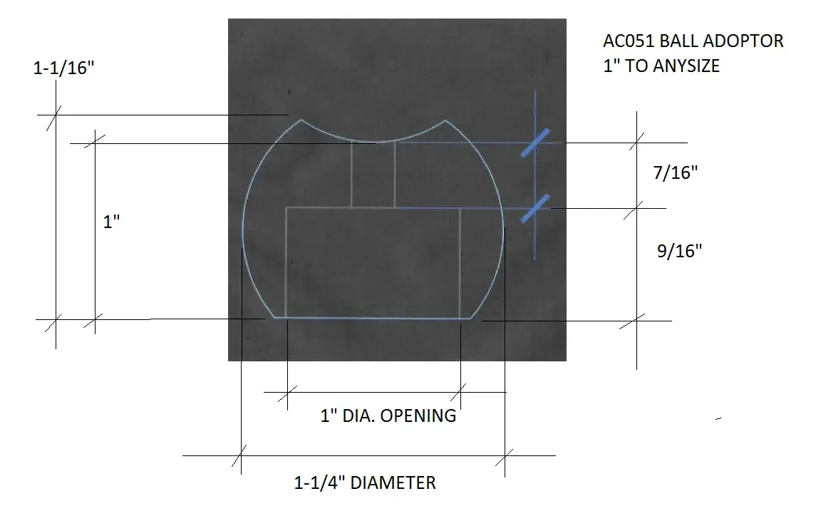 Ball Adapter 1" to Any Size