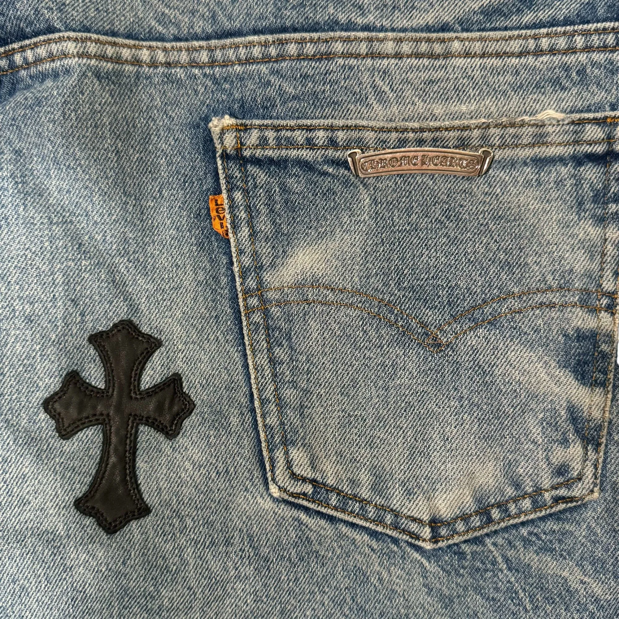 Blue Denim Cross Patch Levi's Jeans