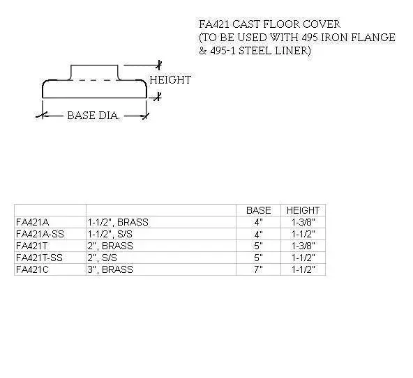 Cast Floor Cover for 1-1/2" Tubing