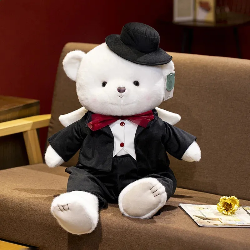 Cute Wedding Couple Teddy Bears with Formal Bridal Attire