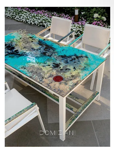 Domiziani Lava Stone Rectangular 44" x 24" Tabletop - Luna Rossa