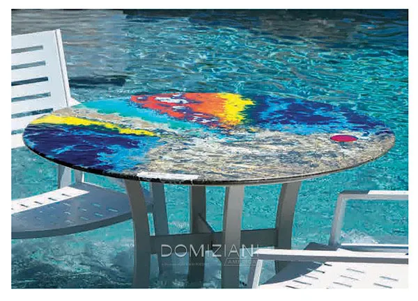 Domiziani Lava Stone Round 24" Tabletop - Tramonto