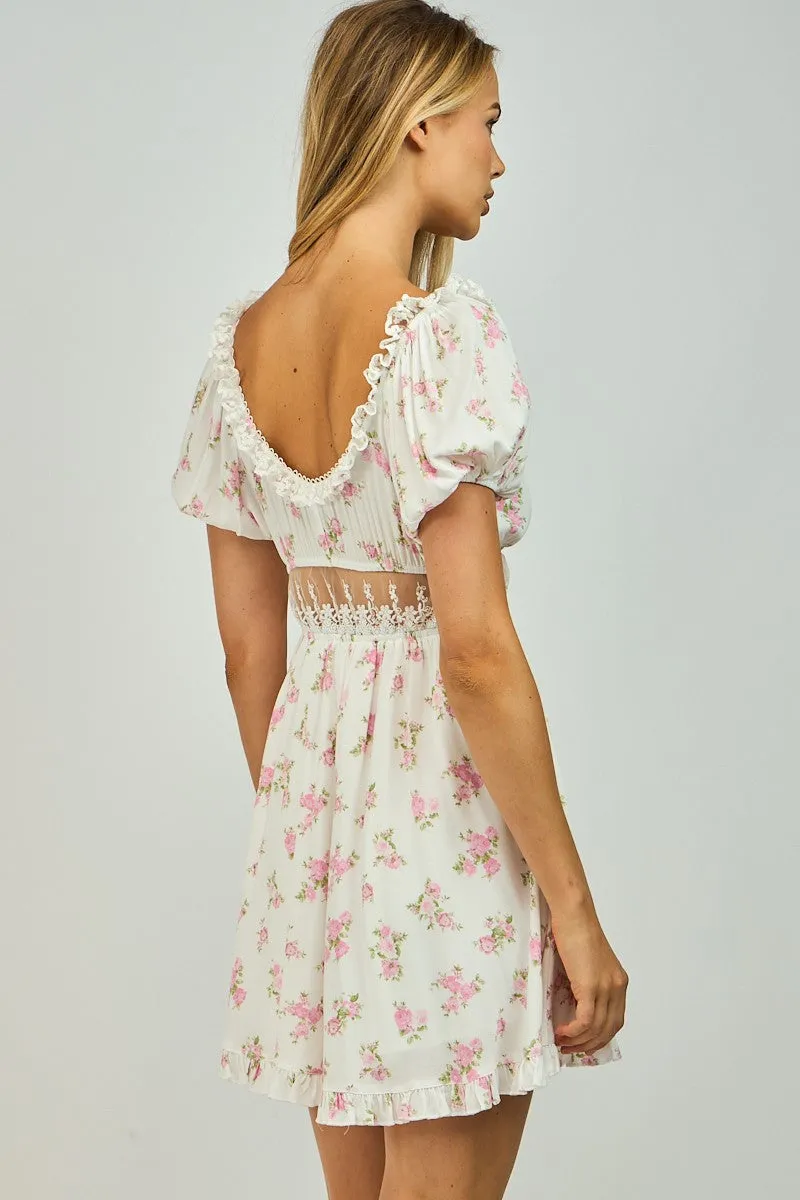 Eloise Lace Trim Mini Dress