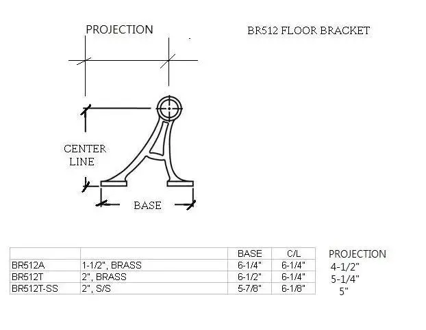 Floor-Mount Bracket for 2" Tubing