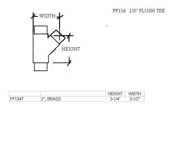 Flush 135° Tee for 2" Tubing