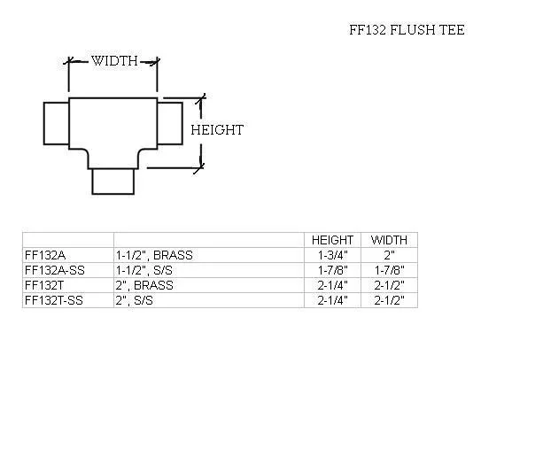 Flush Tee for 1-1/2" Tubing