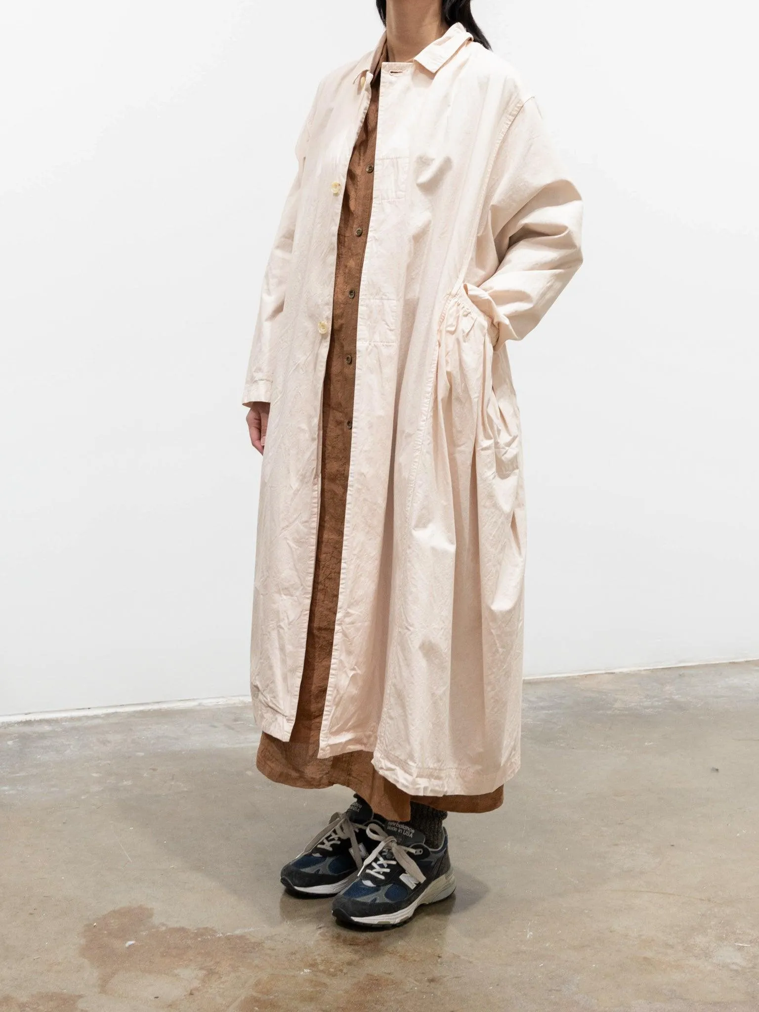 Gather Pocket Coat - Light Pink