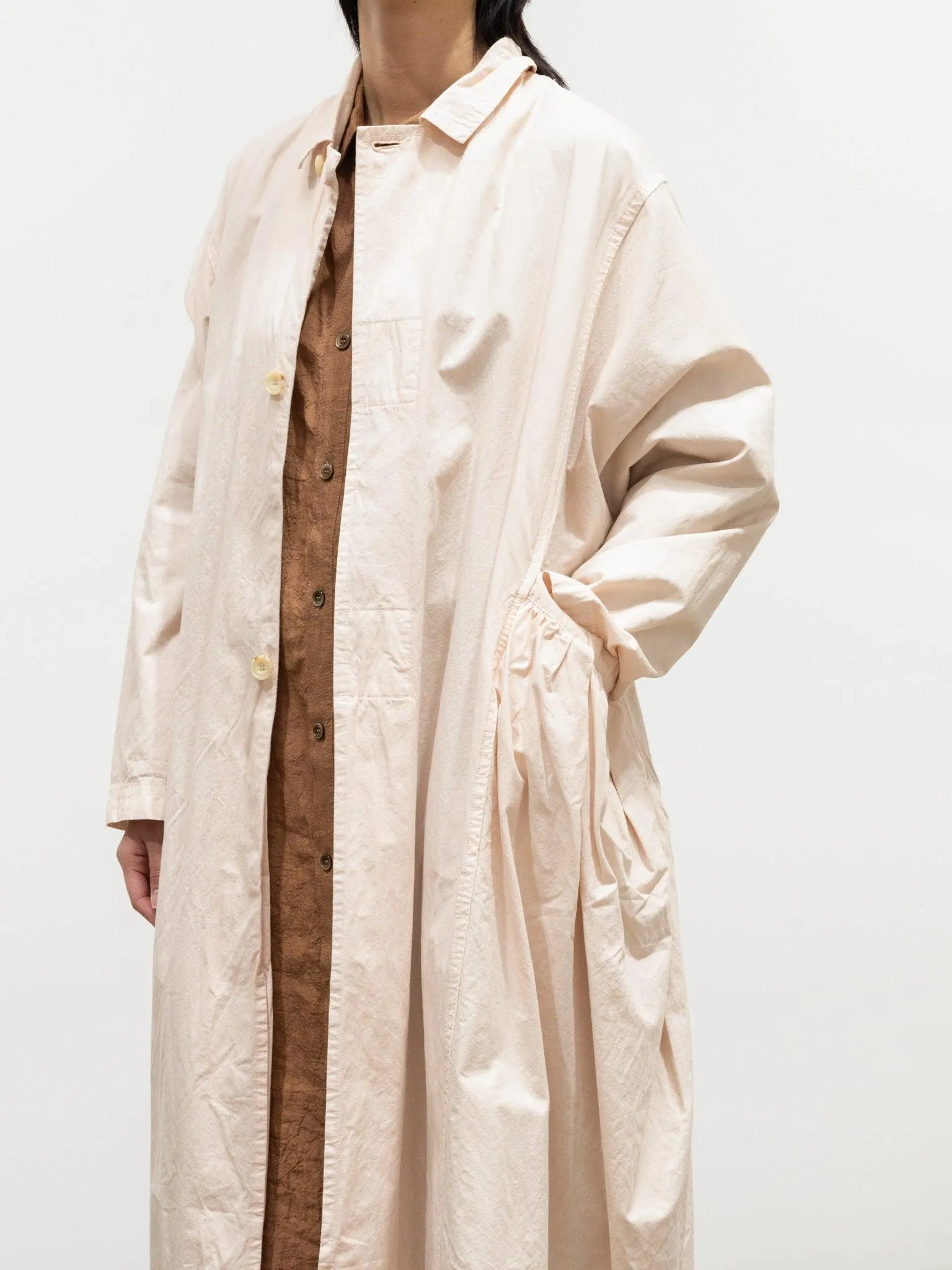 Gather Pocket Coat - Light Pink