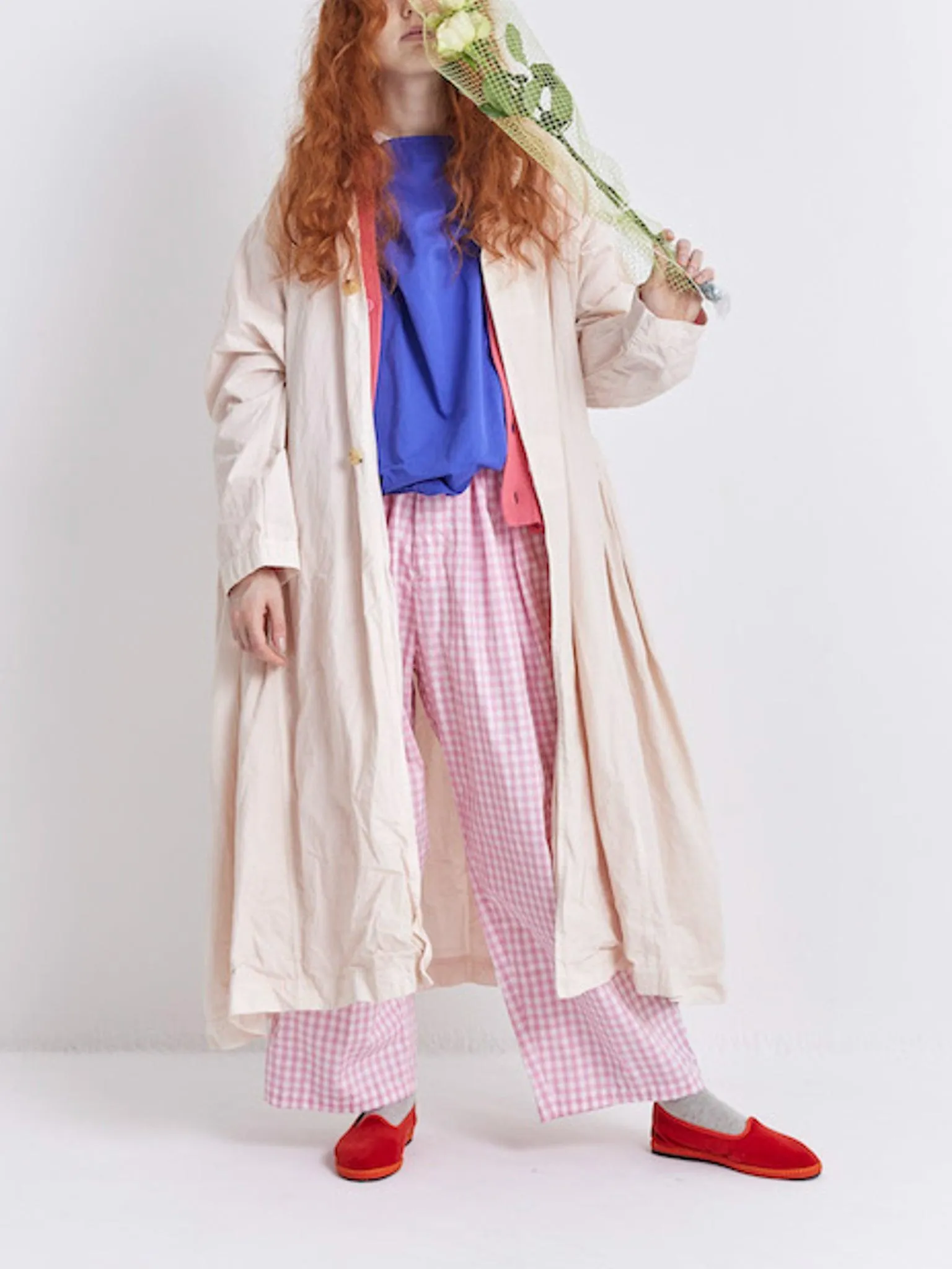 Gather Pocket Coat - Light Pink