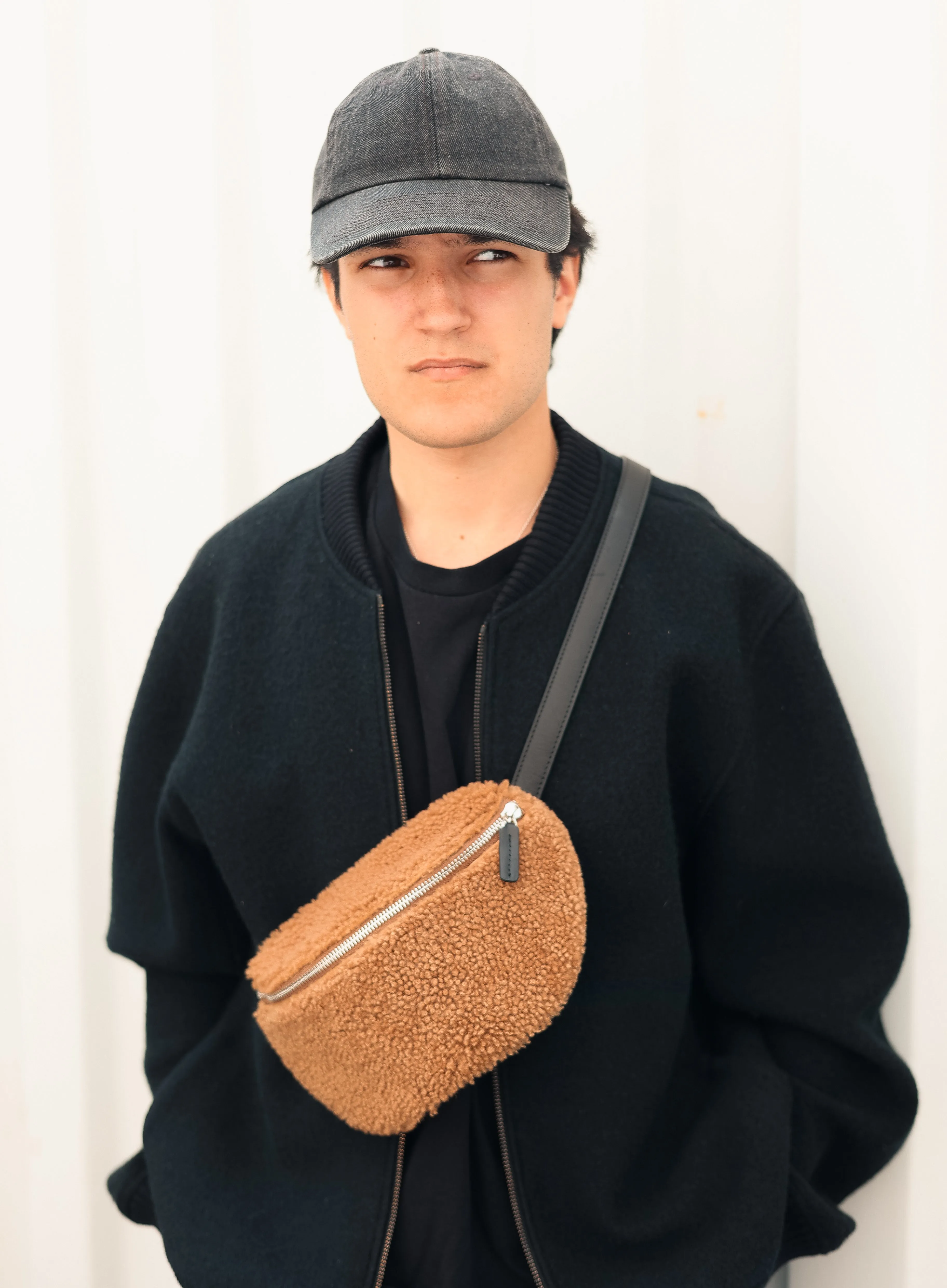 Hip Bag Can Shearling Caramel