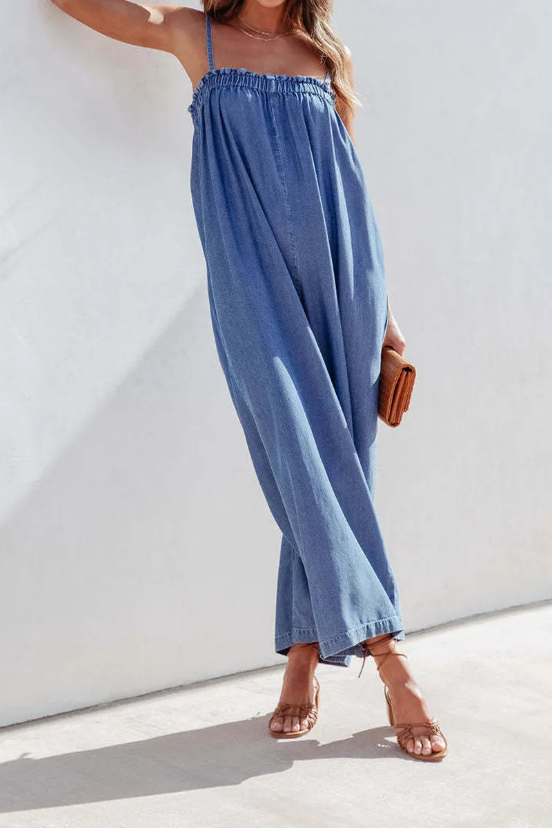 HJQ1019 Spaghetti Straps Loose Jumpsuit