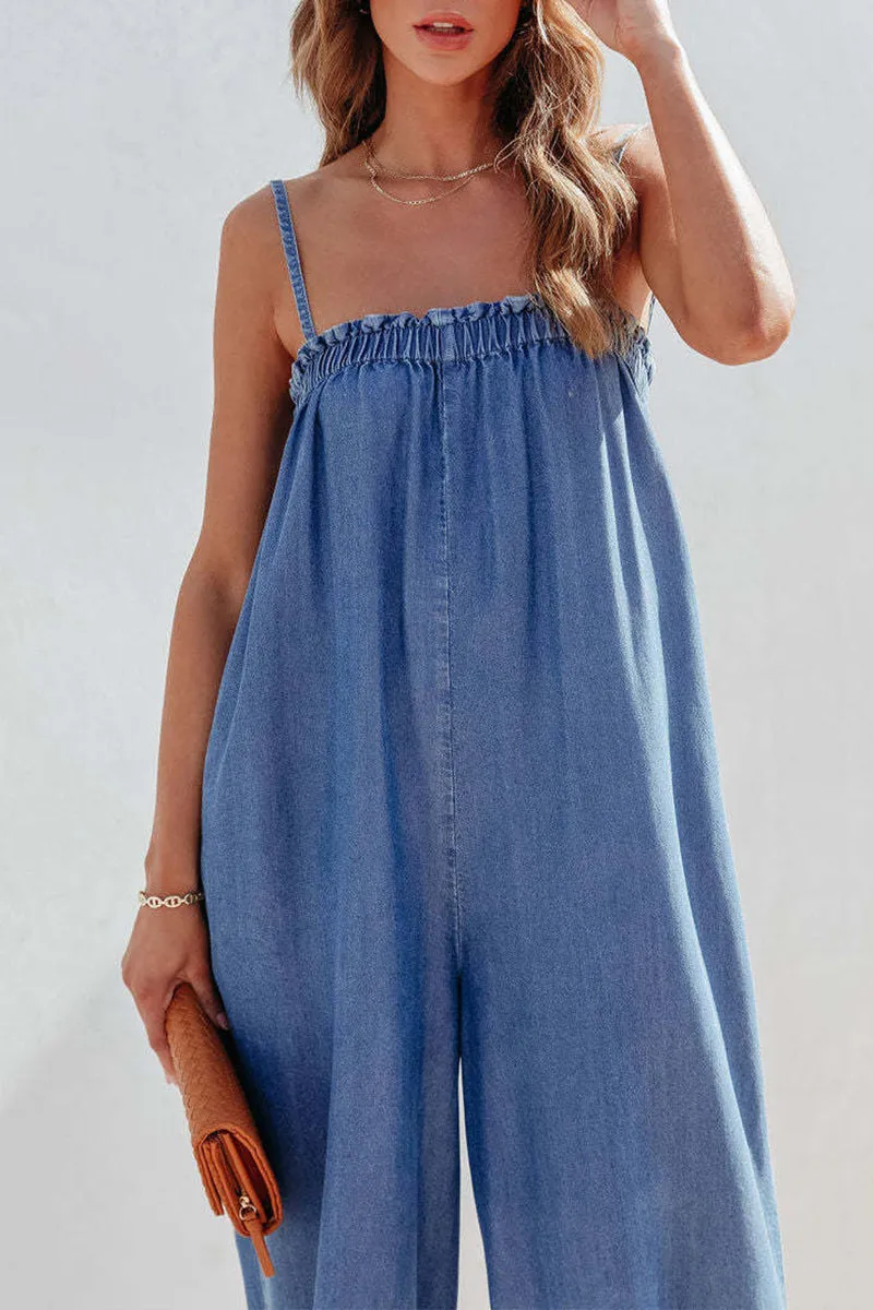 HJQ1019 Spaghetti Straps Loose Jumpsuit