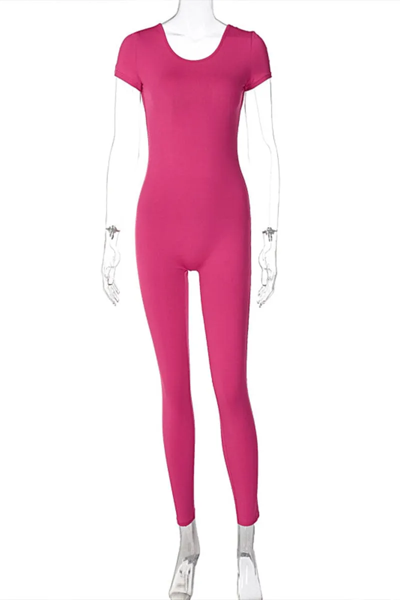JB413 Short Sleeve Bodycon Jumpsuits