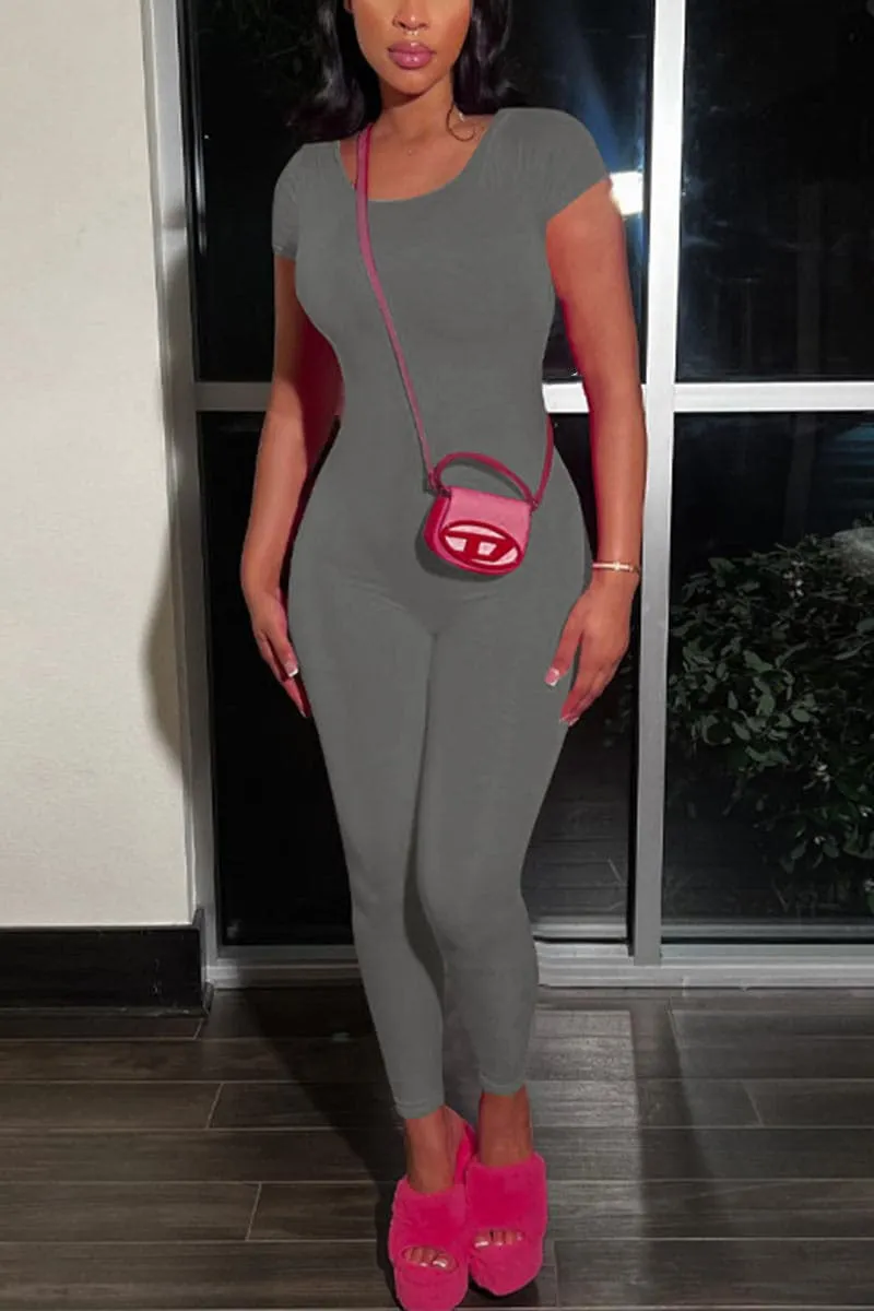 JB413 Short Sleeve Bodycon Jumpsuits