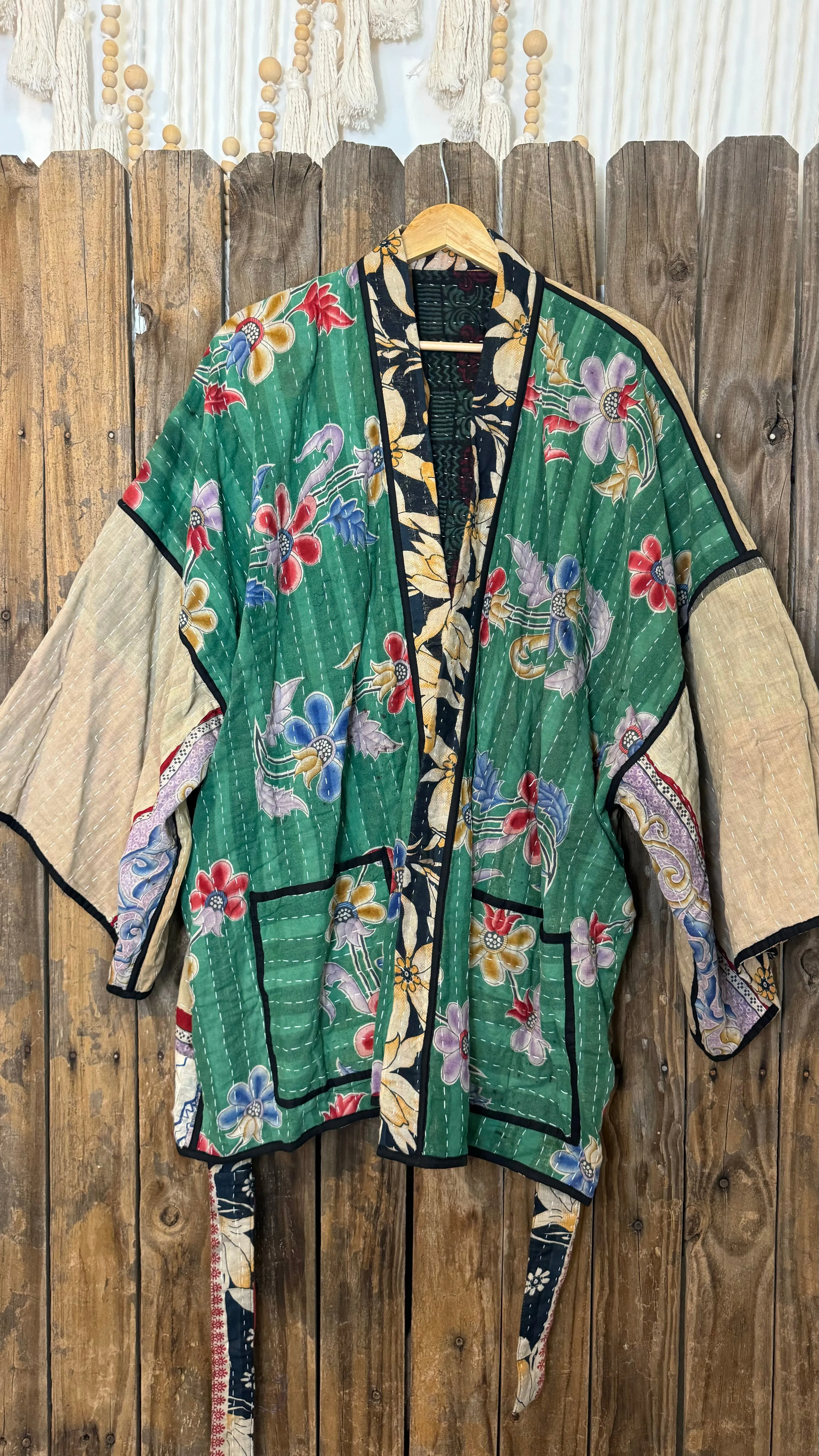 Kantha Reversible Kimono Coat - 001