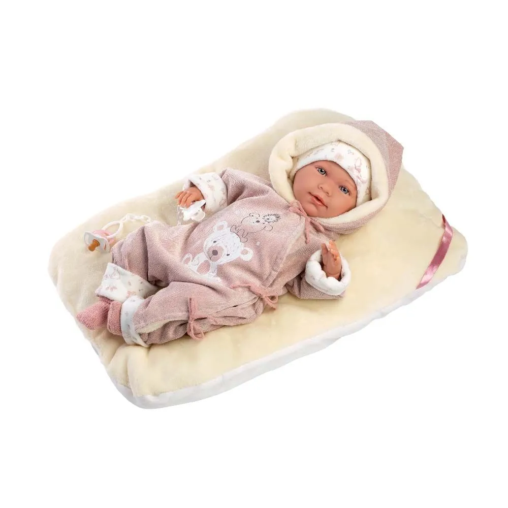 Llorens - Baby Girl Doll with Crying Mechanism, Clothing & Cushion: Lala 42cm