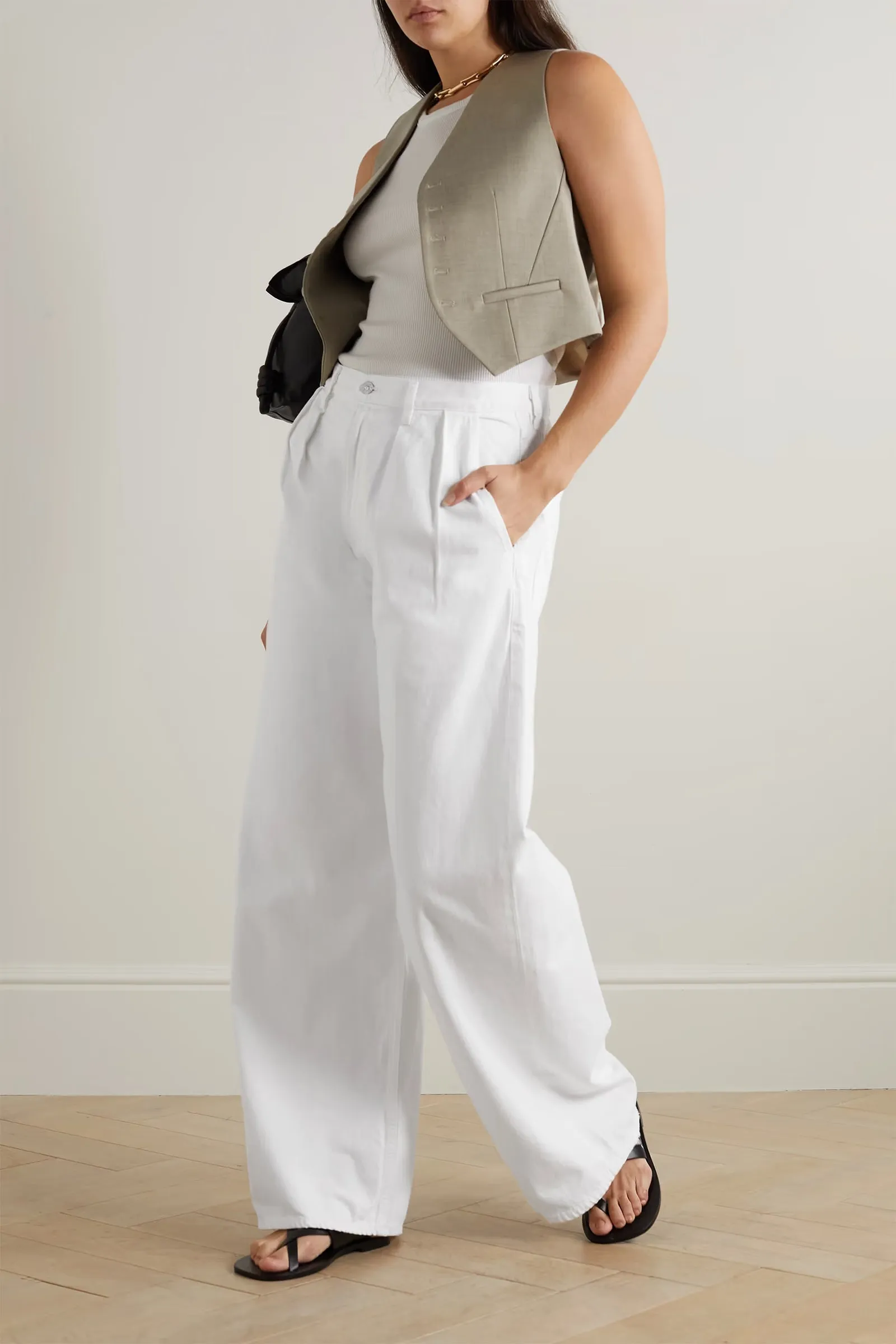 Maritzy Pleated Boyfriend Organic Jeans