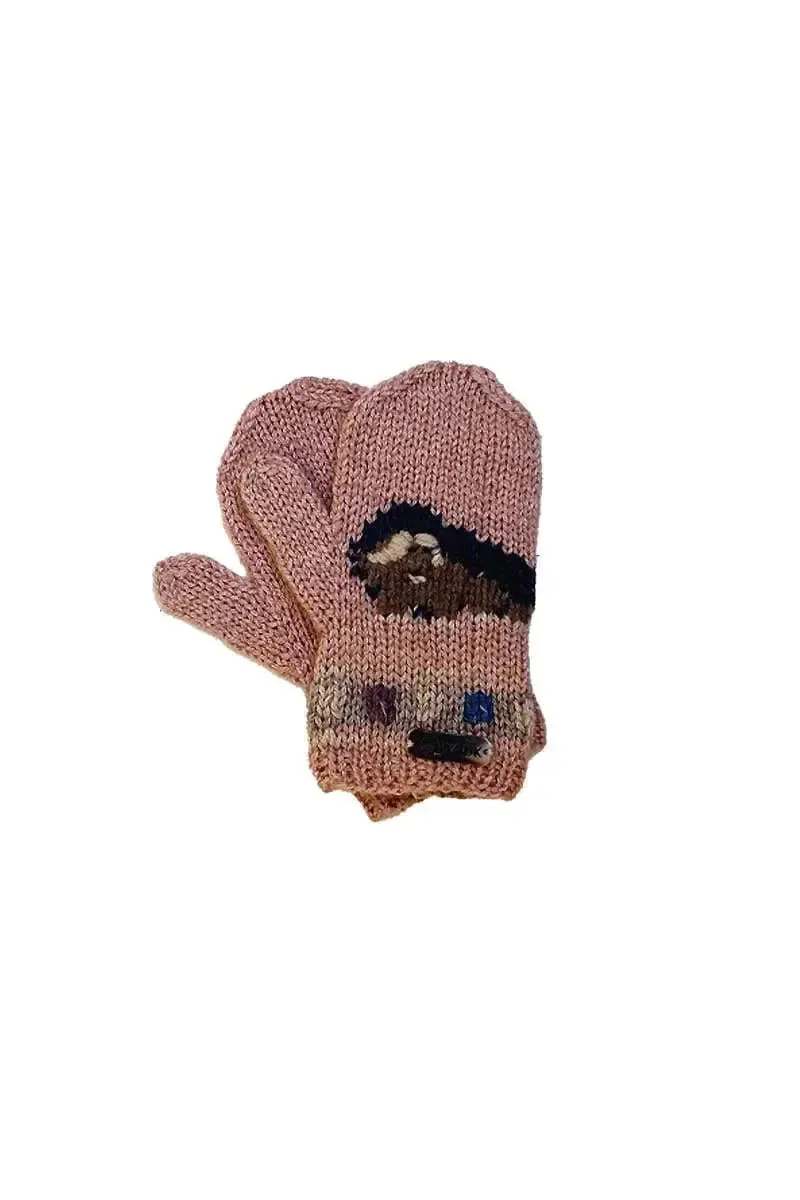 Muskox Kids Mittens Bison, Merino & Silk