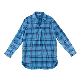 mySTYLE Women's Collared Round  Hem Plaid Tunic