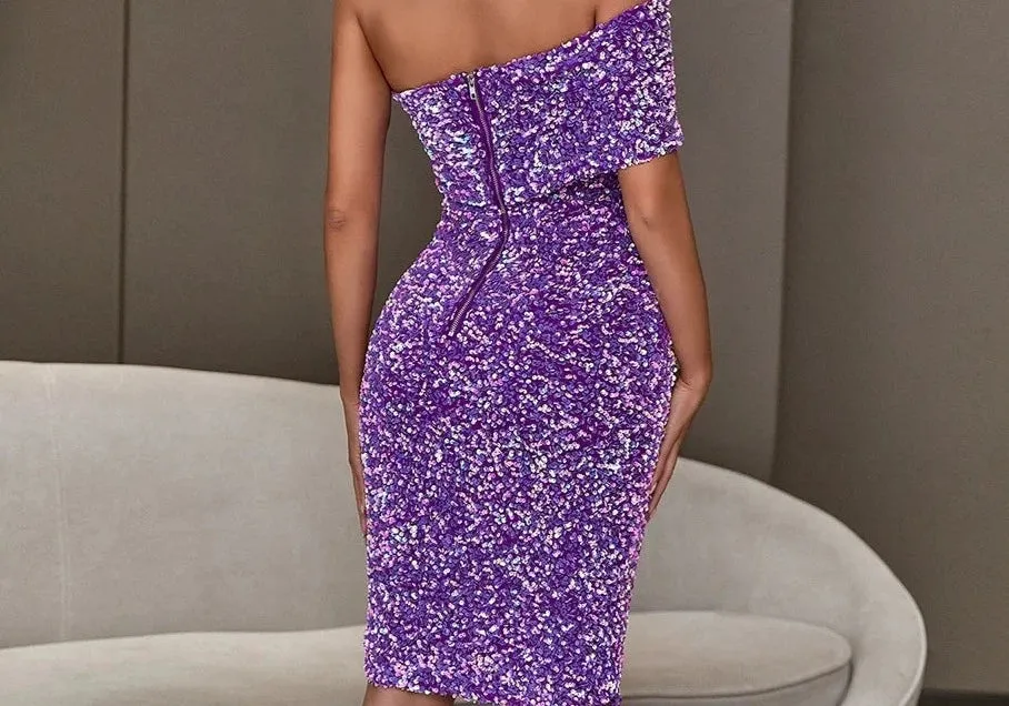 Off Shoulder Sequins Women's Party Dress