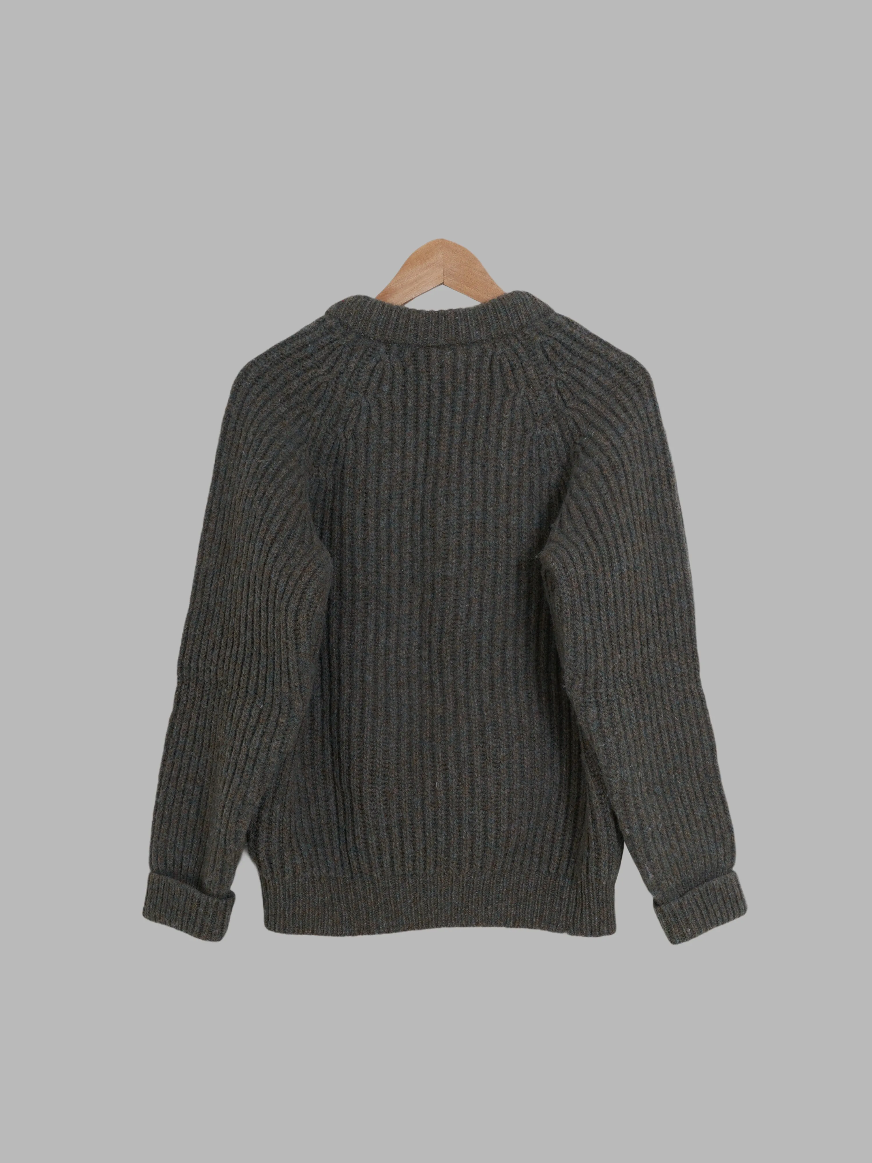 Peter Storm 1984 khaki W1 proofed wool waterproof v neck jumper - M