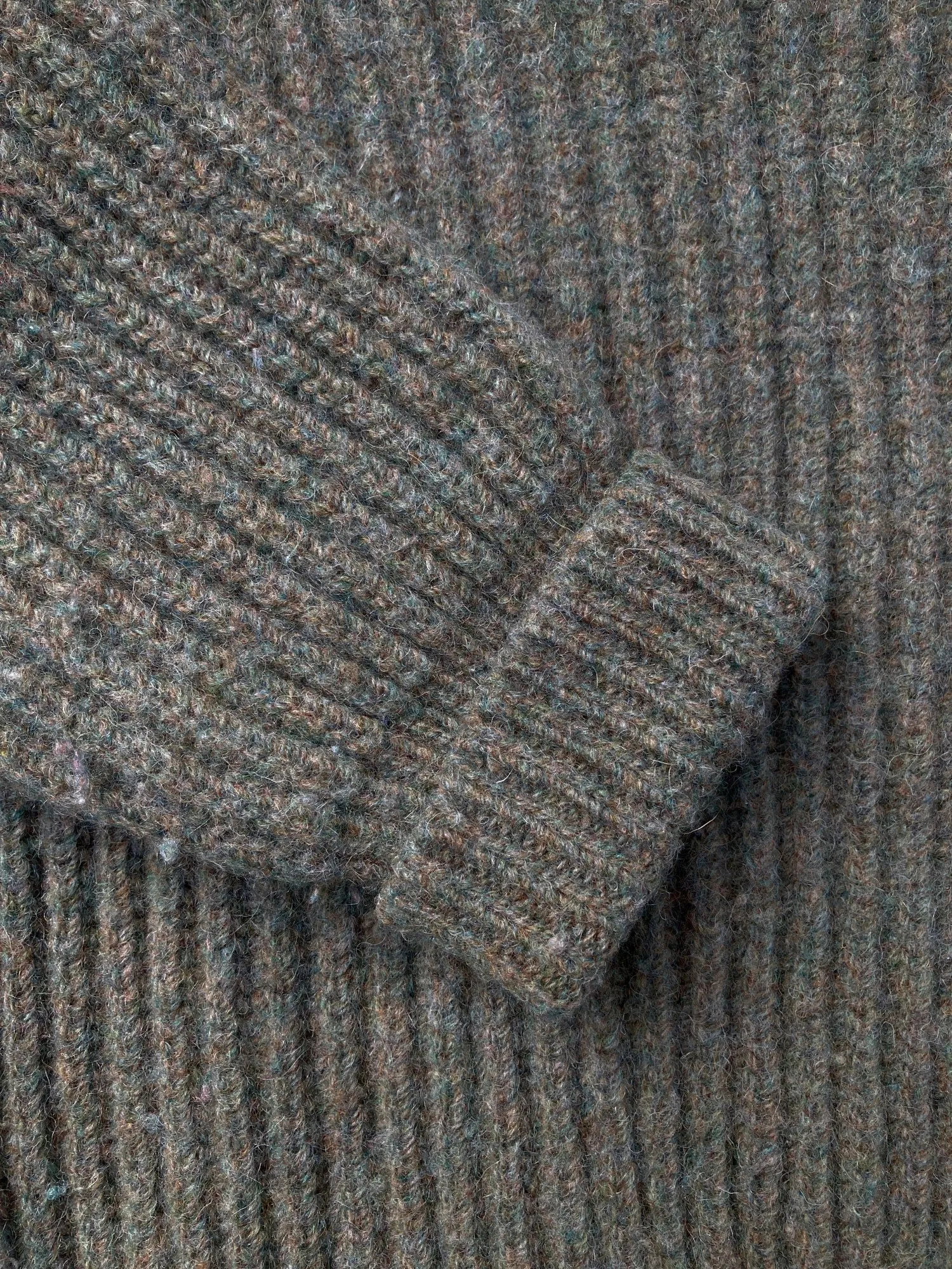 Peter Storm 1984 khaki W1 proofed wool waterproof v neck jumper - M
