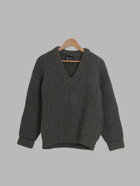Peter Storm 1984 khaki W1 proofed wool waterproof v neck jumper - M