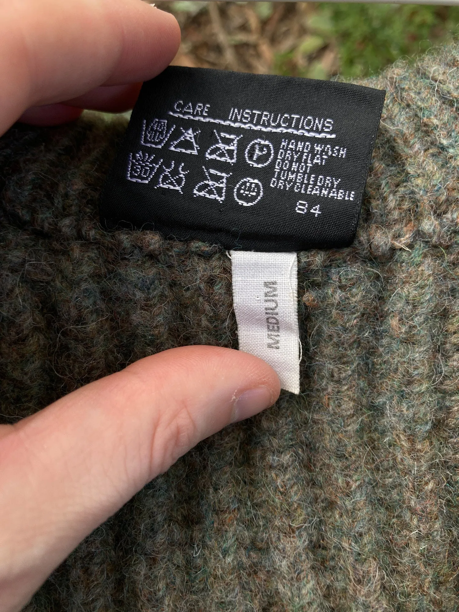 Peter Storm 1984 khaki W1 proofed wool waterproof v neck jumper - M