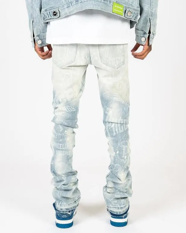 PHEELINGS JOYFUL JOURNEY FLARE STACK DENIM (BLUE GRADIENT)