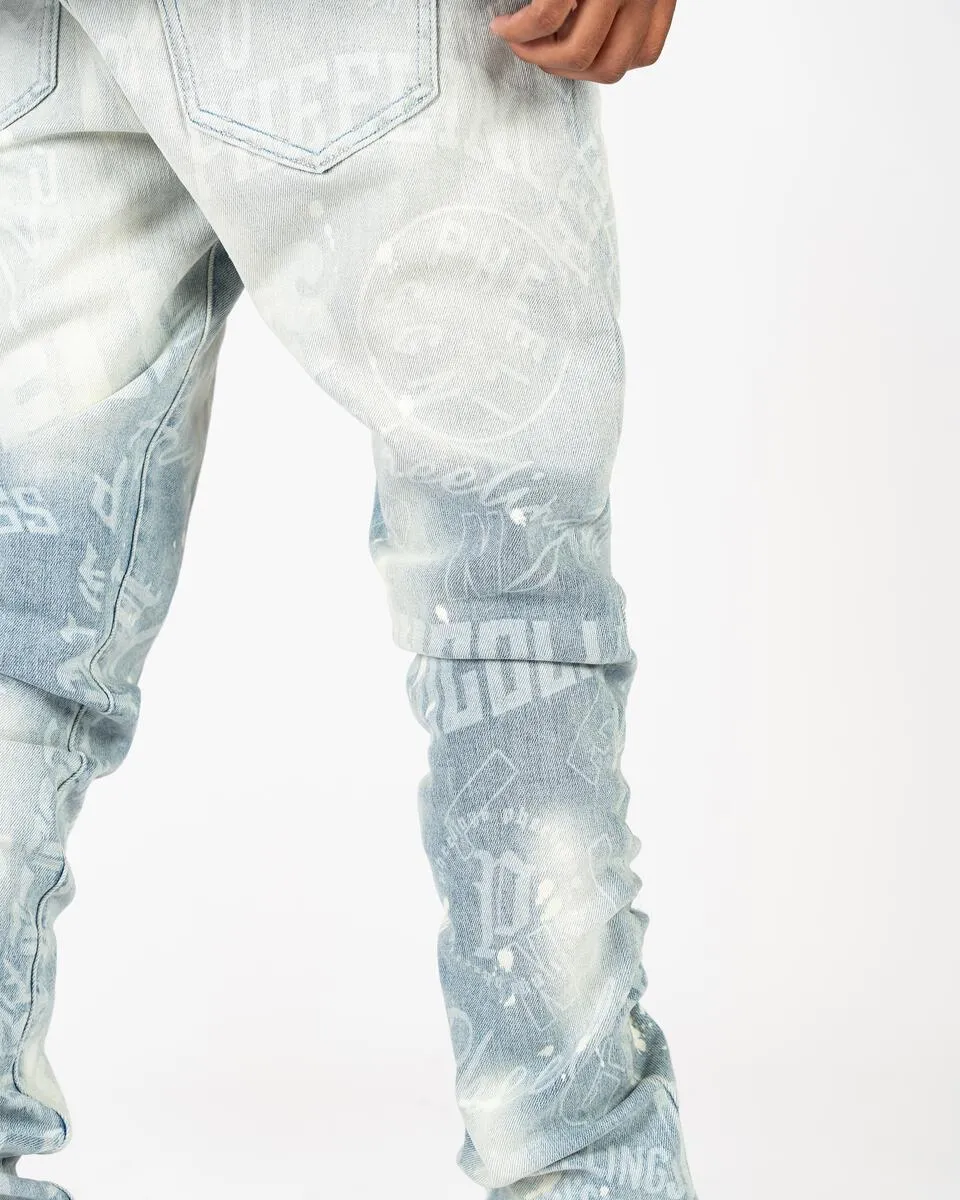 PHEELINGS JOYFUL JOURNEY FLARE STACK DENIM (BLUE GRADIENT)