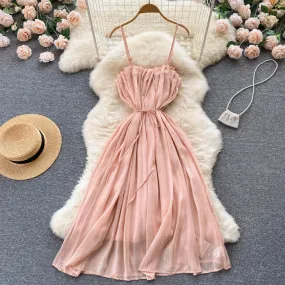 Pink Ruffled Chiffon Dress