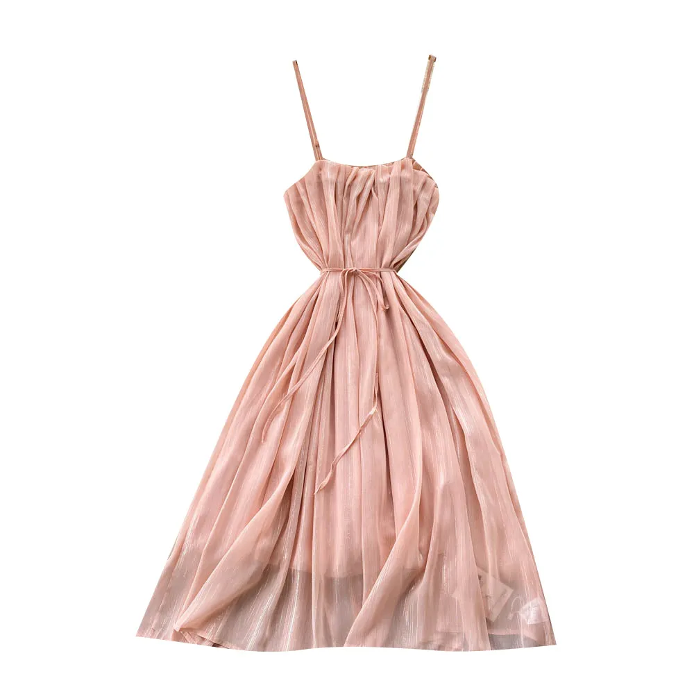 Pink Ruffled Chiffon Dress