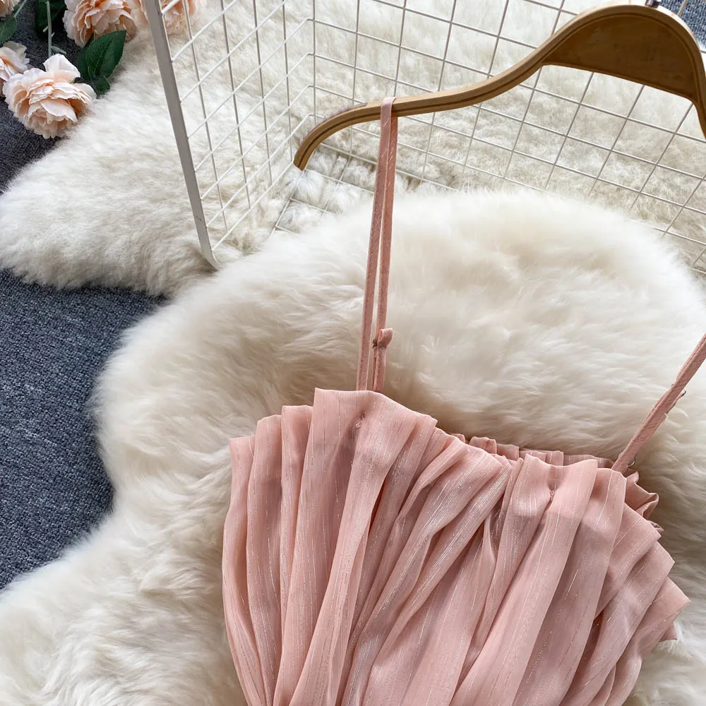 Pink Ruffled Chiffon Dress