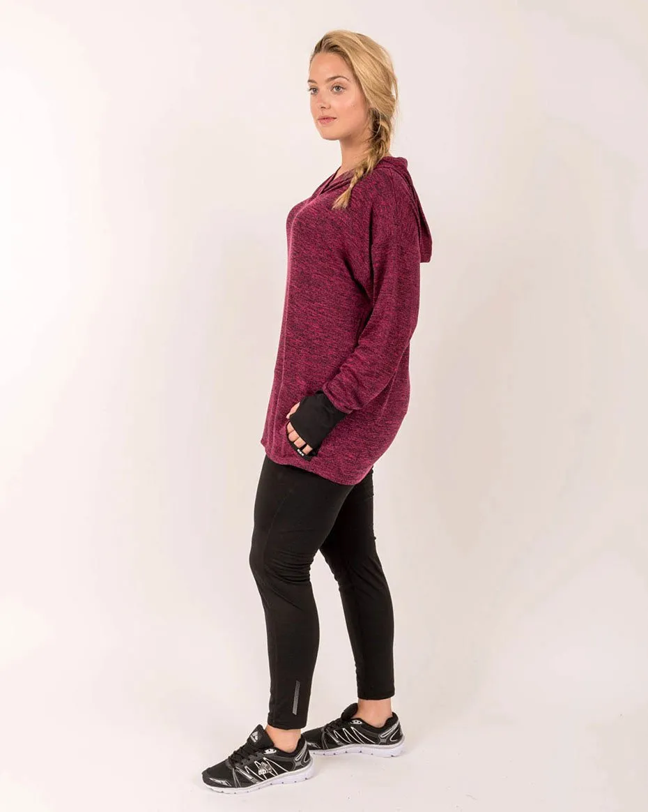 Plus Light Sweater Relaxed Fit Hooded Long Sleeve Shirt