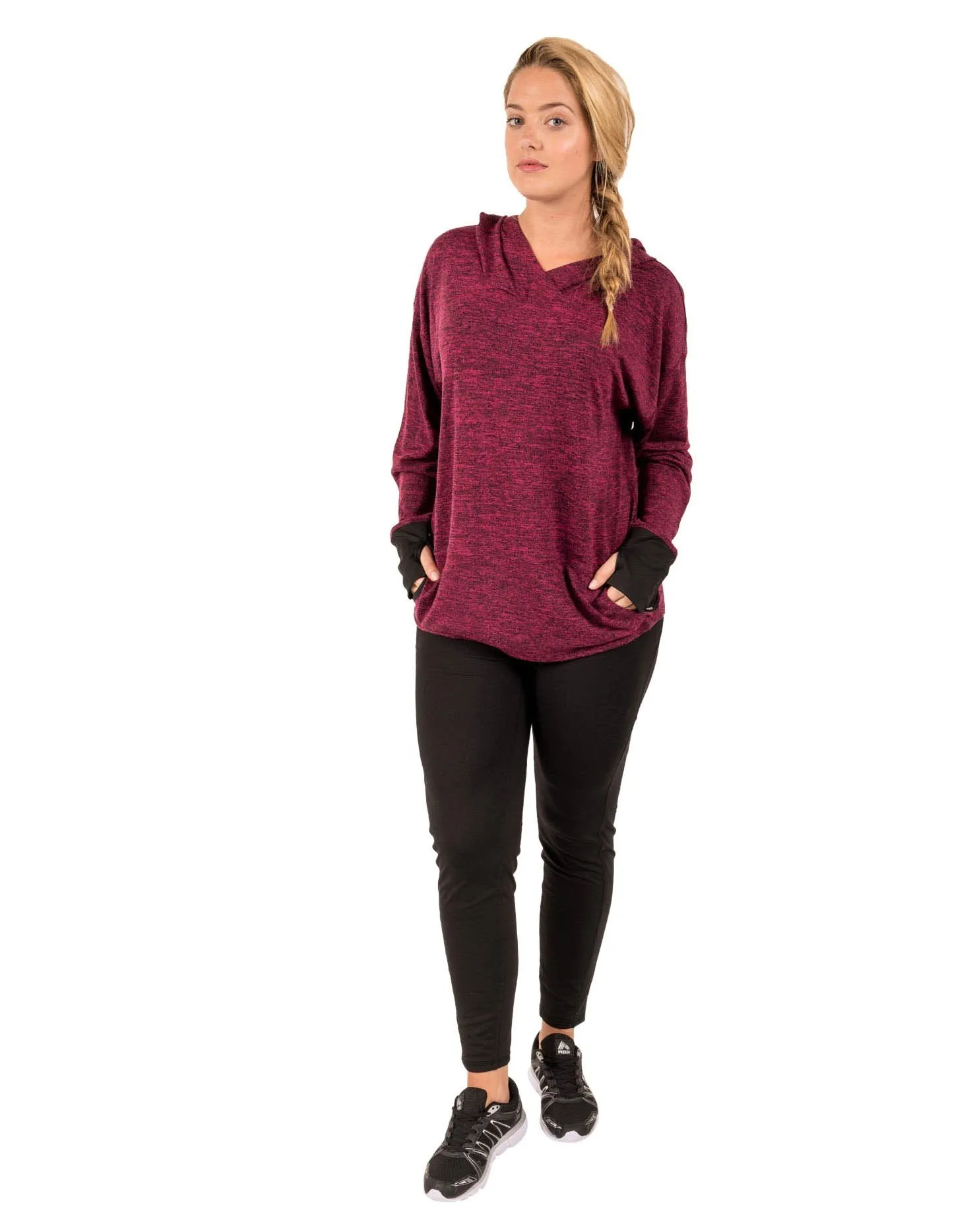 Plus Light Sweater Relaxed Fit Hooded Long Sleeve Shirt