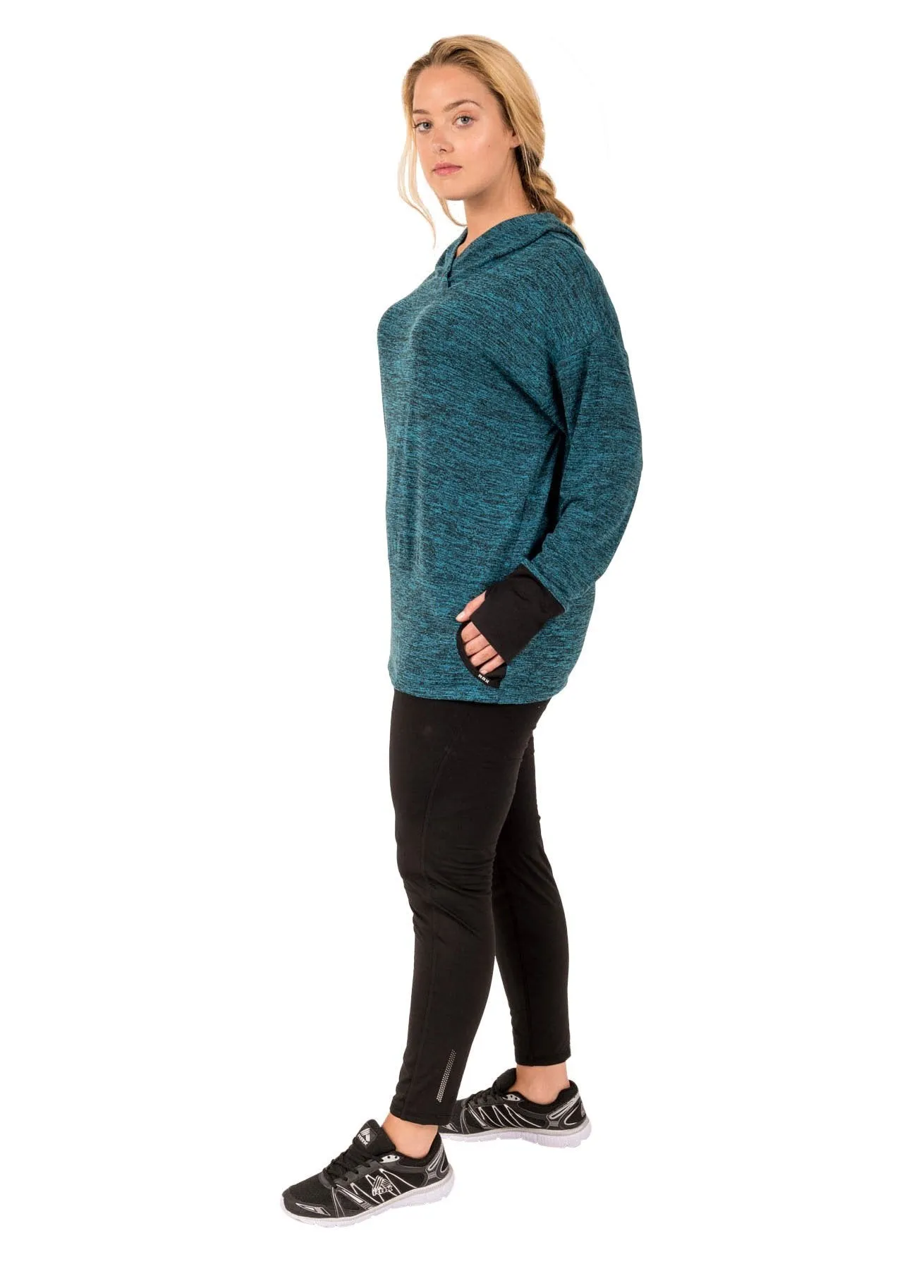 Plus Light Sweater Relaxed Fit Hooded Long Sleeve Shirt