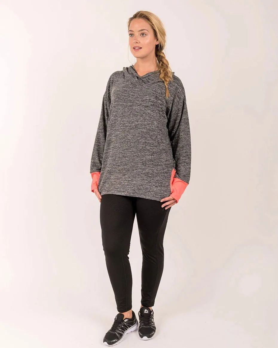Plus Light Sweater Relaxed Fit Hooded Long Sleeve Shirt
