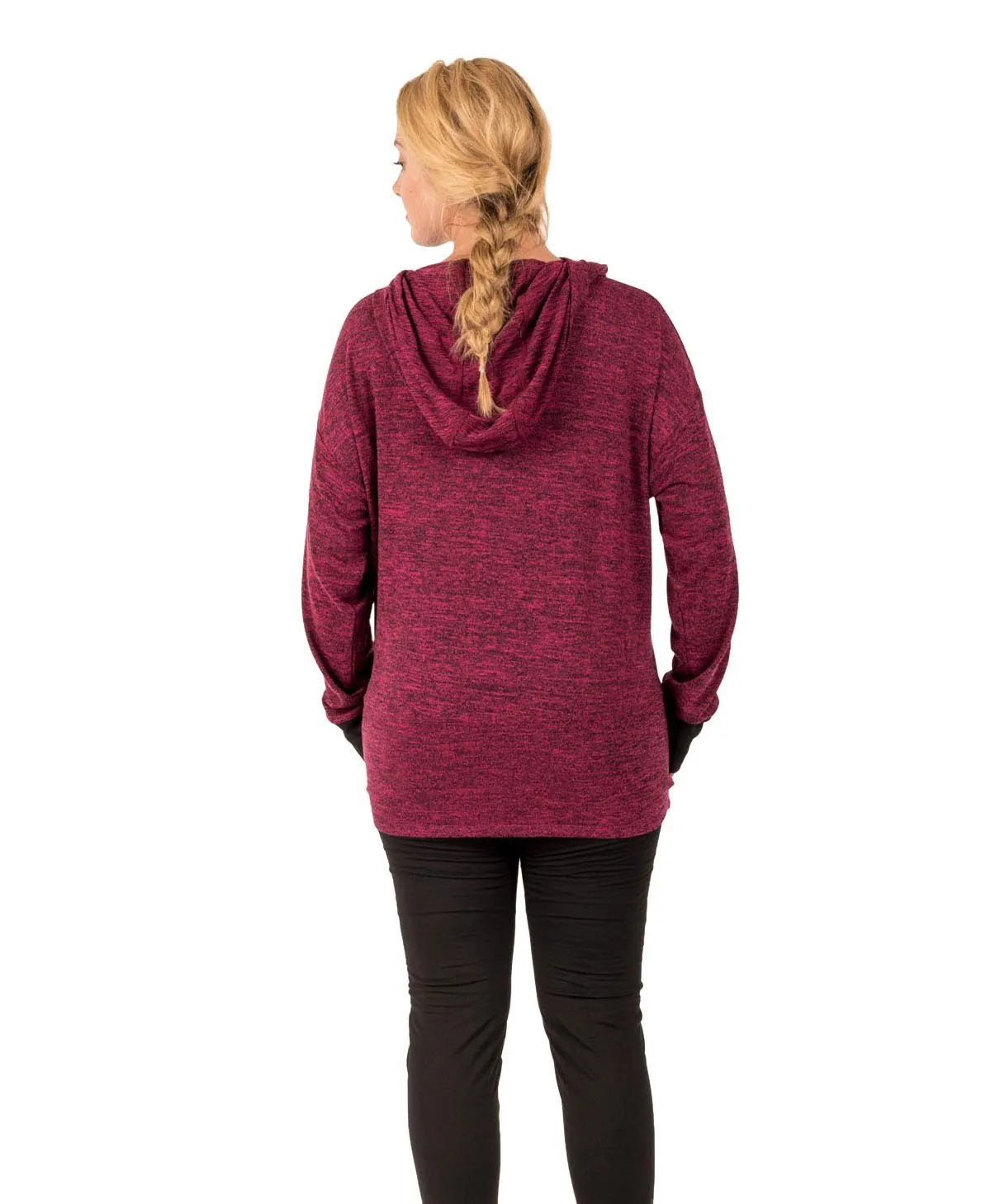 Plus Light Sweater Relaxed Fit Hooded Long Sleeve Shirt